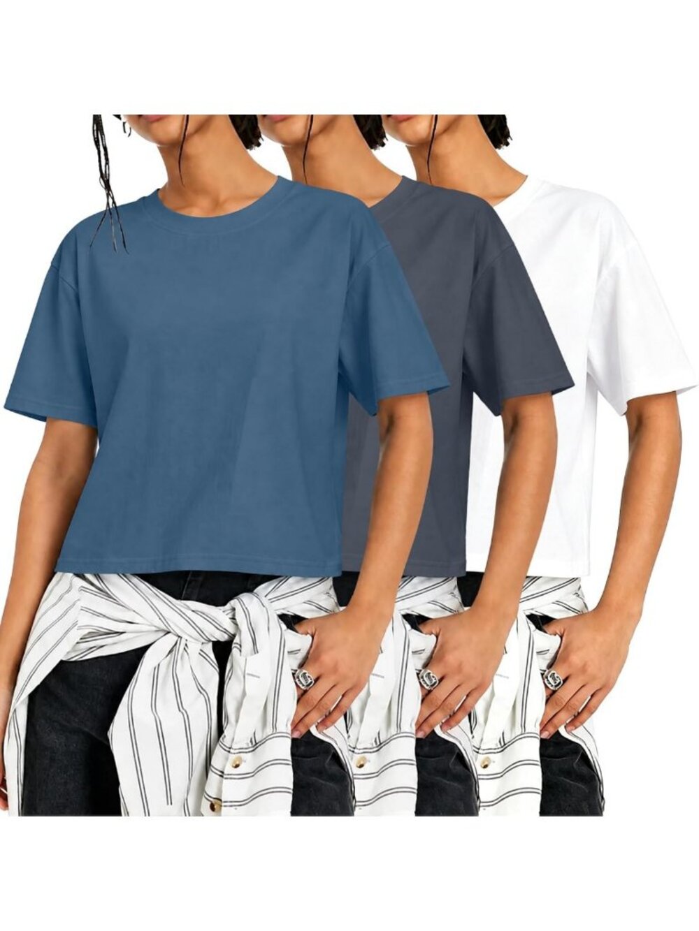 Trendy Women's Short Sleeve Summer Tee - Casual Basic Top for Everyday Wear